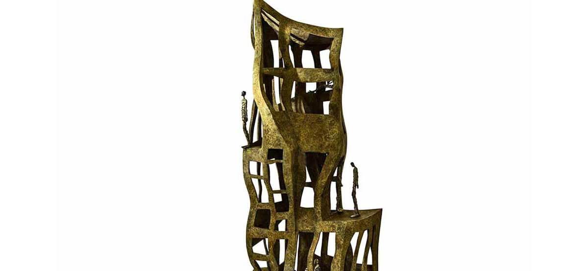 Ville Fantastique II bronze sculpture de la sculpteure française Val – Valérie Goutard – avec Sculptureval